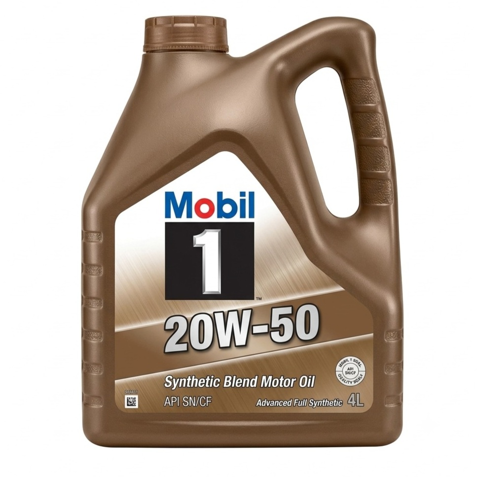 Mobil 1 20W-50 synthetic blend engine oil change in Dubai