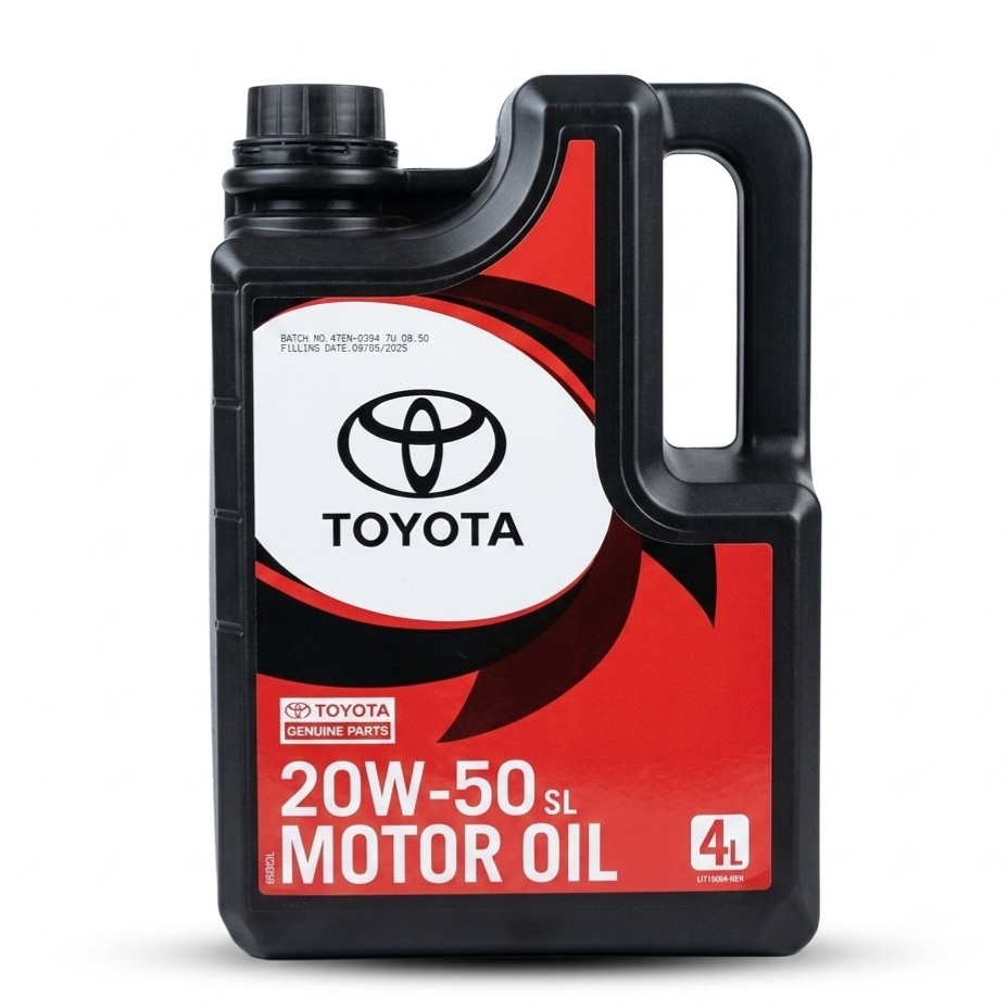 Toyota Genuine 20W-50 SL motor oil change in Dubai